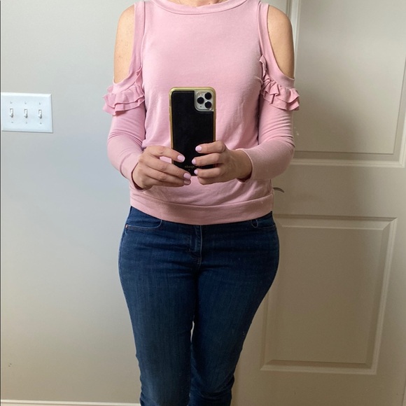 Pink Ruffled Cut-Out Blouse - Picture 2 of 7